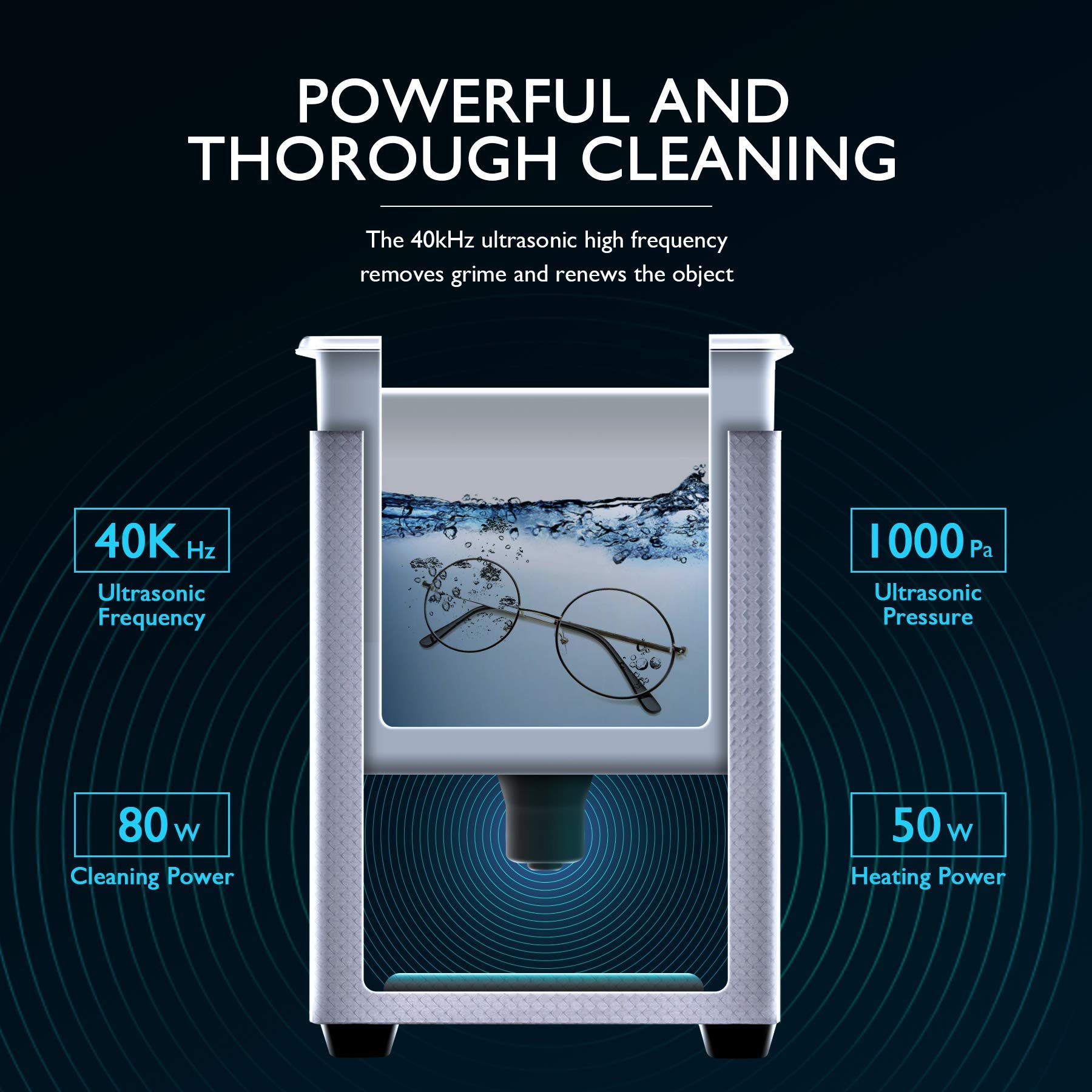 Verilux® 1.3L Ultrasonic Cleaner with Digital Timer and Heater, Professional 40kHz Retainer Denture and Jewelry Cleaner, Home Ultrasonic Cavitation Machine for Glasses Watches Verilux® 1.3L Ultrasonic Cleaner with Digital Timer and Heater, Professional 40kHz Retainer Denture and Jewelry Cleaner, Home Ultrasonic Cavitation Machine for Glasses Watches